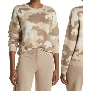 NEW Lucky Brand Women's XL Camo Pullover Crewneck Natural Multi MSRP $80 A-1619